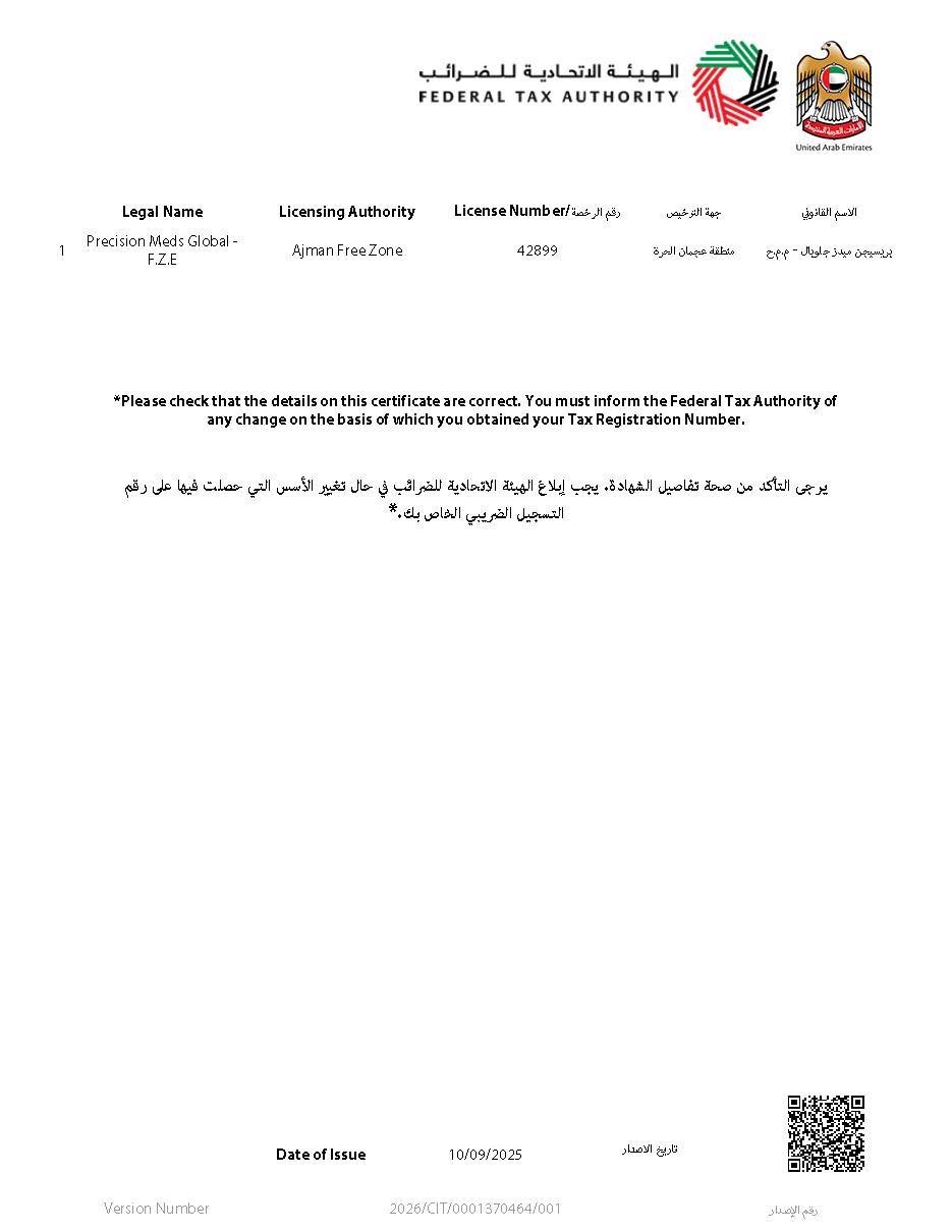 Corporate Tax Registration Certificate - Page 2